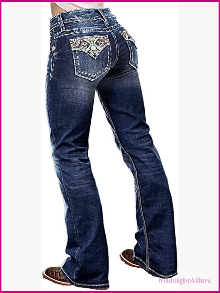 Butt Lifting Bootcut Jeans Stretchy Casual Fall Winter Trendy Flare Leg